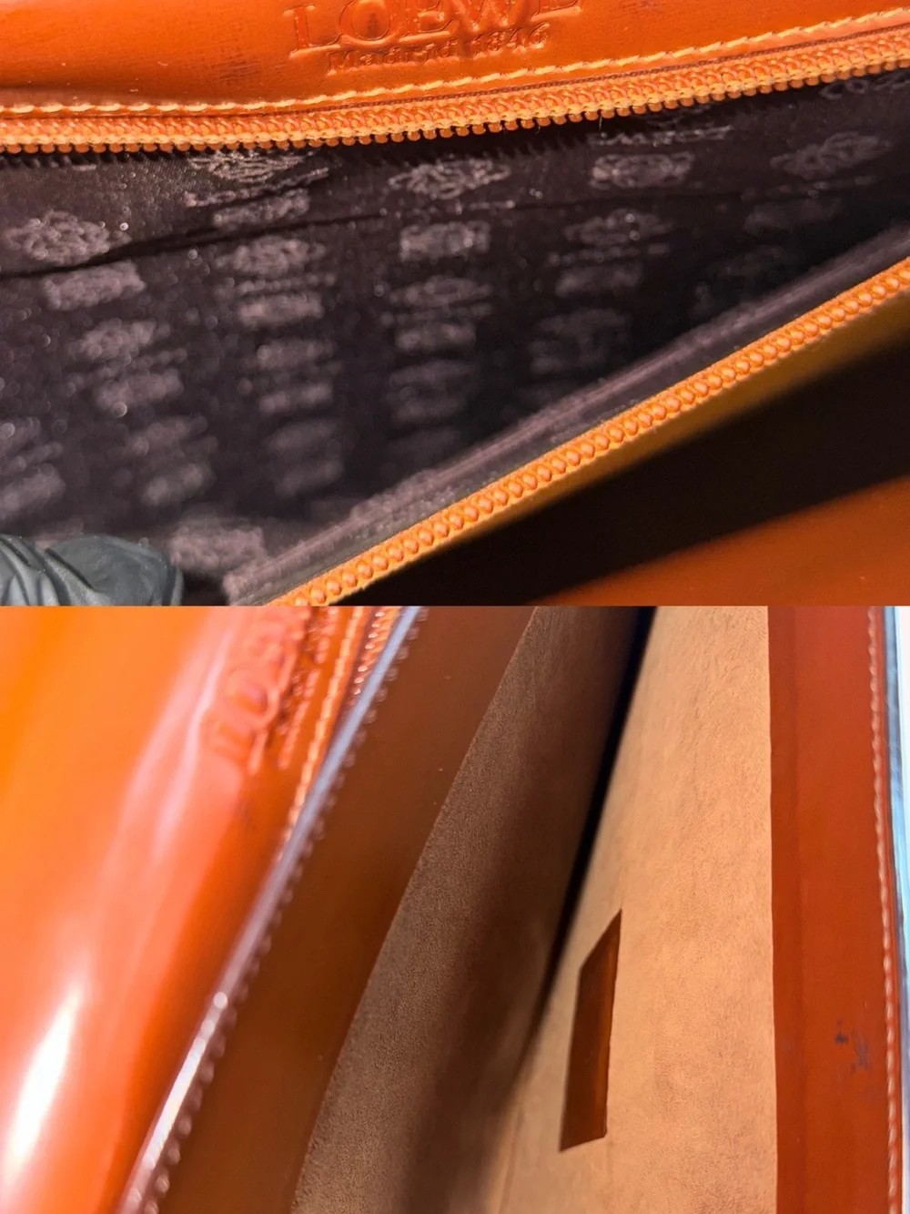 Authentic Loewe Anagram Day Promatico Business Bag Leather Briefcase